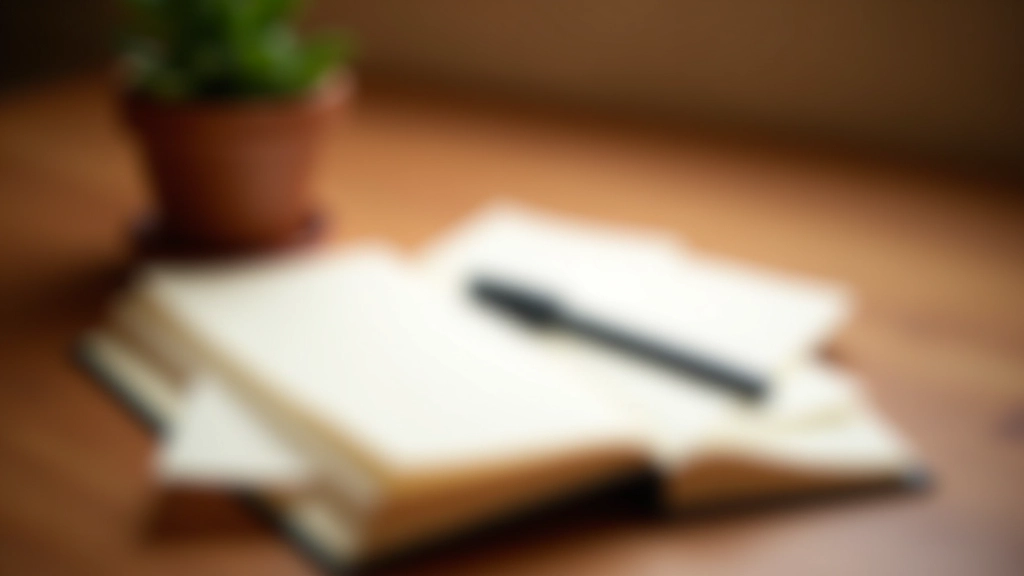 Notebook and pen on table with natural light, planning and reflection tools for mindful eating practice