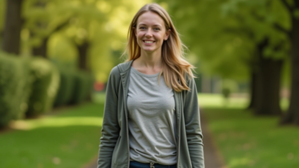 Person engaging in alternative stress relief activity, walking outside in natural setting during daytime