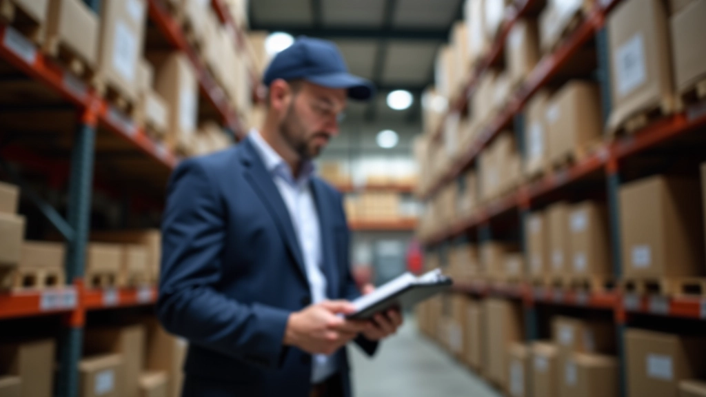 Skladový pracovník provádí inventuru